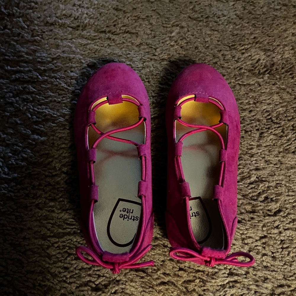 Pink Ballet Flats with Bow Detail